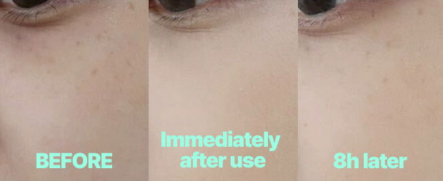 BEFORE / Immediately after use / 8h later